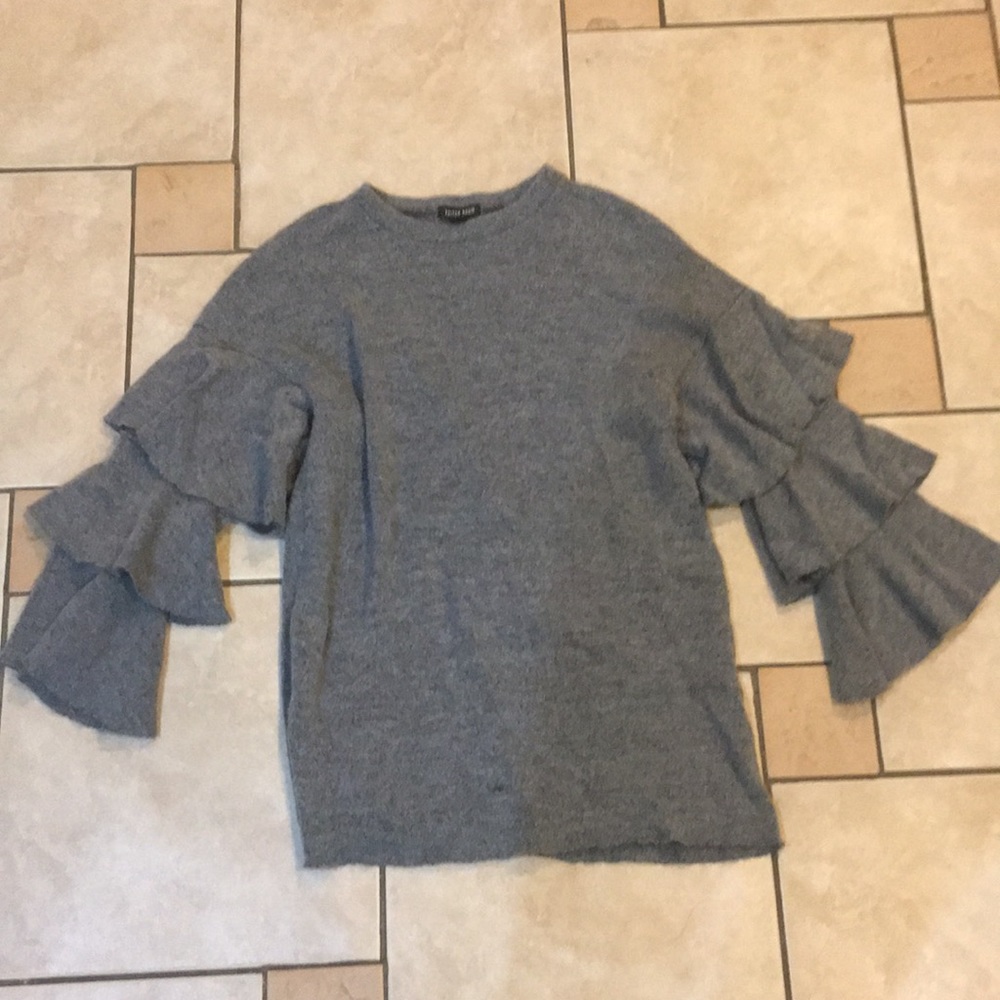 Ruffle sleeve sweater